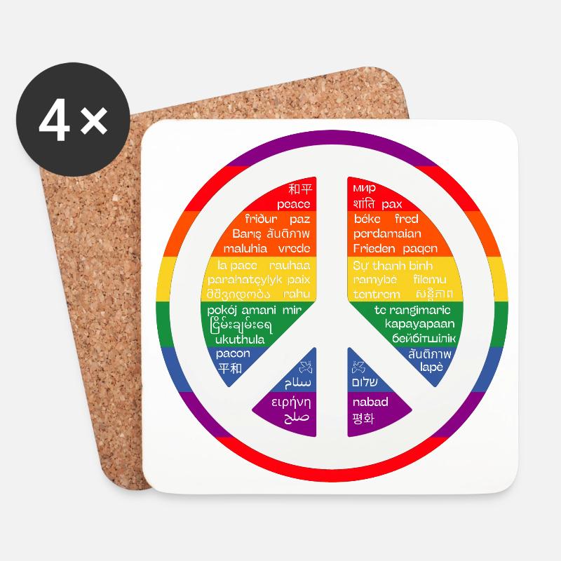 Regenbogenzeichen des Friedens. - Untersetzer (4er-Set) - Weiß