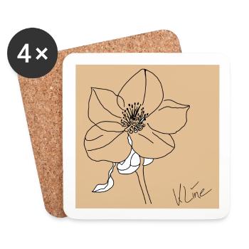 Christrose Poster - Untersetzer (4er-Set) - Weiß - Vorne