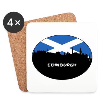 Edimbourg Écosse Flag Skyline Souvenir de voyage - Dessous de verre (lot de 4) - blanc - Devant