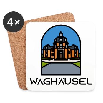 Waghäusel - Untersetzer (4er-Set) - Weiß - Vorne