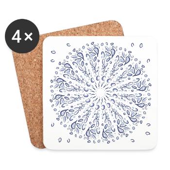 Azure Mandala Bloom - Coasters (set of 4) - white - Front