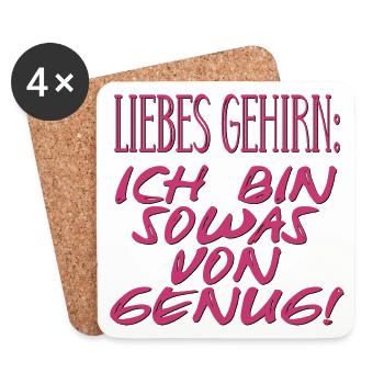 ICH BIN GENUG SPRÜCHE - ANGST GEFÜHLE - MUT HABEN - Untersetzer (4er-Set) - Weiß - Vorne