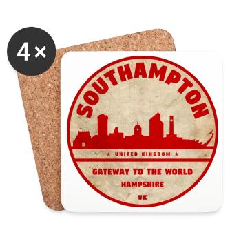 Insigne de la Skyline de Southampton - Dessous de verre (lot de 4) - blanc - Devant