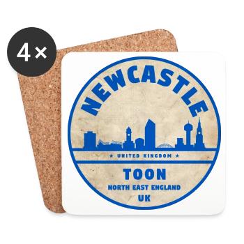 Newcastle Toon Skyline Abzeichen - Untersetzer (4er-Set) - Weiß - Vorne