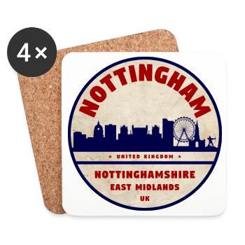 Médaillon de la Skyline de Nottingham - Dessous de verre (lot de 4) - blanc - Devant