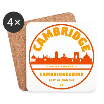 Cambridge Skyline Stamp UK - Coasters (set of 4) - white - Front