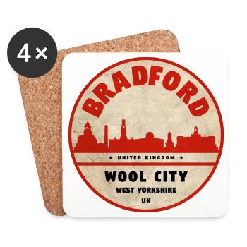 Bradford Wool City Emblem - Coasters (set of 4) - white - Front