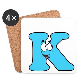 K - Coasters (set of 4) - white - Front