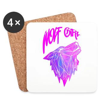Wolf girl - Coasters (set of 4) - white - Front