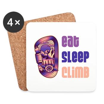Eat sleep climb passion grimpe escalade montagnard - Dessous de verre (lot de 4) - blanc - Devant