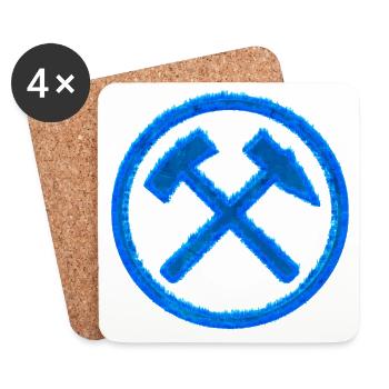 Hammer and mallet mining Schalke coal gift - Coasters (set of 4) - white - Front