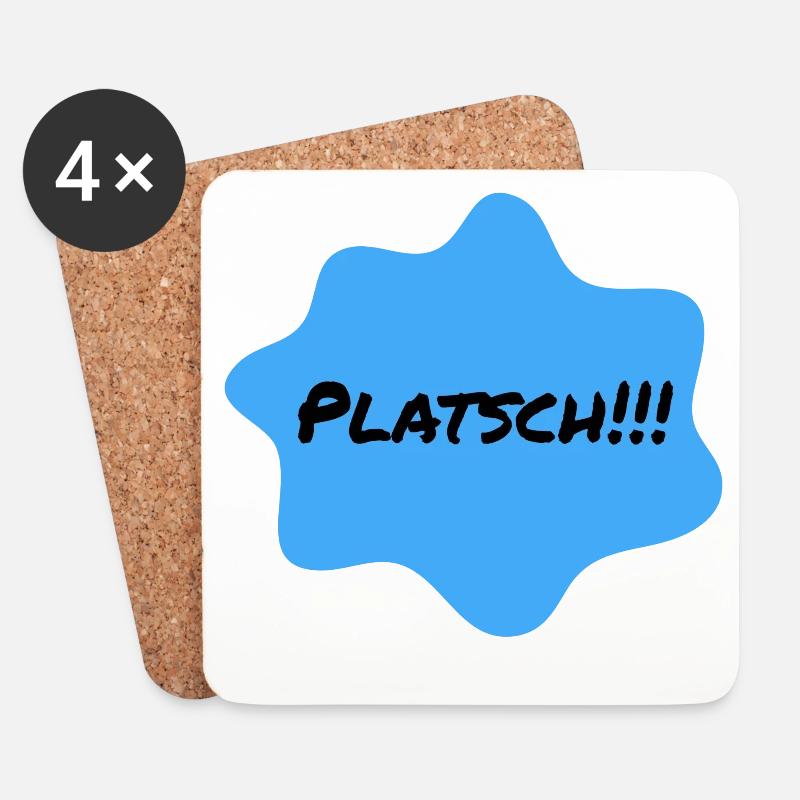 Platsch Blau Farbklecks - Untersetzer (4er-Set) - Weiß