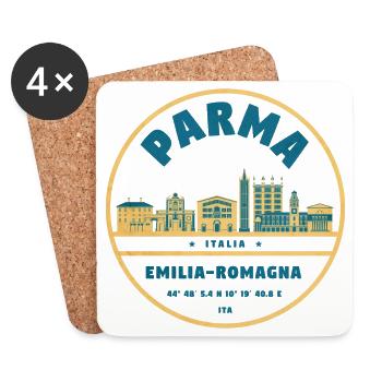 Emilia Romagna Cityscape - Coasters (set of 4) - white - Front