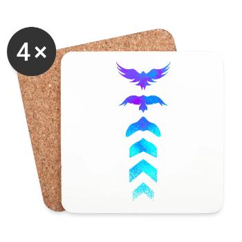 Evolution silhouette bird - Coasters (set of 4) - white - Front