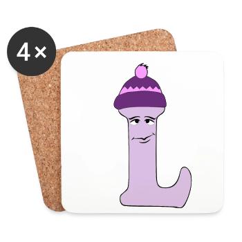 L - Coasters (set of 4) - white - Front