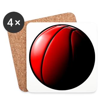Basketball Sonnenaufgang Rund - Untersetzer (4er-Set) - Weiß - Vorne