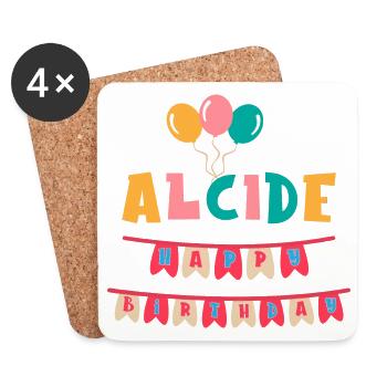 Alcide happy birthday t-shirt - Coasters (set of 4) - white - Front