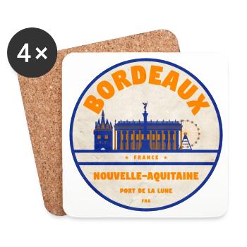 Bordeaux Port de la Lune Retro - Untersetzer (4er-Set) - Weiß - Vorne