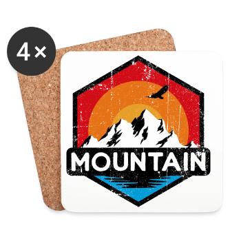 Mountain retro - Coasters (set of 4) - white - Front