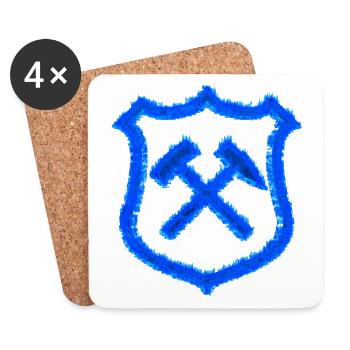Hammer und Schlägel Bergbau Schalke Kohle Geschenk - Untersetzer (4er-Set) - Weiß - Vorne