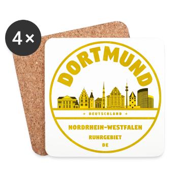 Dortmund Skyline Badge - Coasters (set of 4) - white - Front