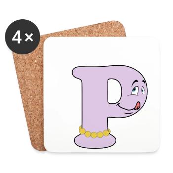 P - Untersetzer (4er-Set) - Weiß - Vorne
