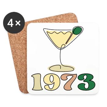 GEBURTSTAGSGESCHENKE JAHR 1973 - COCKTAIL - Untersetzer (4er-Set) - Weiß - Vorne