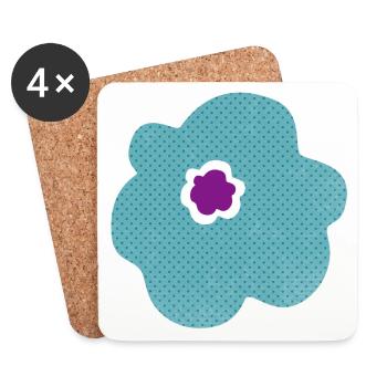 Blume skandinavisch Dekoration Punkte Blüte Flower - Untersetzer (4er-Set) - Weiß - Vorne