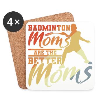 Badminton mother - Coasters (set of 4) - white - Front
