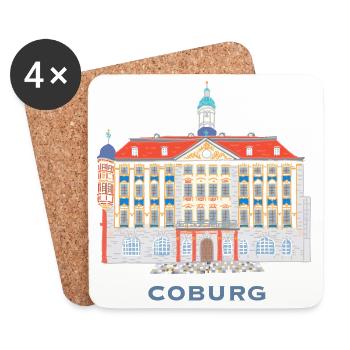 Coburg, hôtel de ville historique, Bavière, Allemagne - Dessous de verre (lot de 4) - blanc - Devant