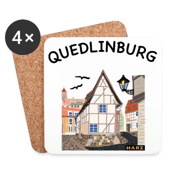 Quedlinburg 2, Welterbestadt,Deutschland - Untersetzer (4er-Set) - Weiß - Vorne