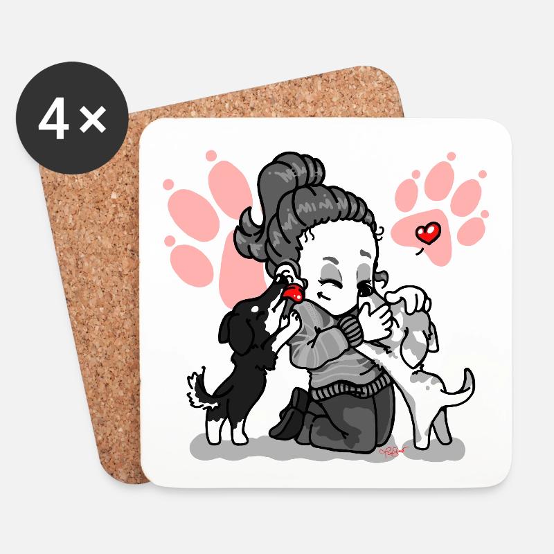 Hundemutti Hundemama Tierlieb Hund - Untersetzer (4er-Set) - Weiß