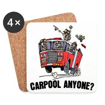Professional fire brigade fire brigade statement fire engine - Coasters (set of 4) - white - Front