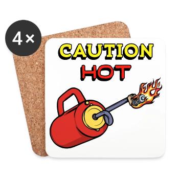 Fire Protection Fire Brigade Fire Extinguisher Statement - Coasters (set of 4) - white - Front