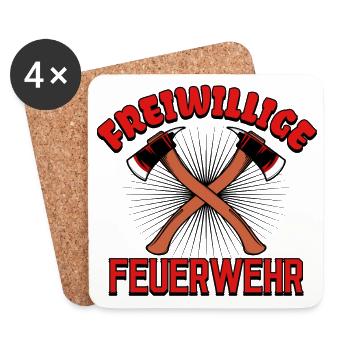 Fire Brigade Lifesaver Statement Extinguishing Work - Coasters (set of 4) - white - Front