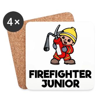 Volunteer Fire Brigade Lifesaver Statement - Coasters (set of 4) - white - Front