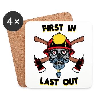 Firefighter Statement Fire Protection - Coasters (set of 4) - white - Front
