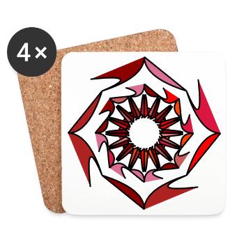 Ring of Fire [unique design from FishPressInk] - Coasters (set of 4) - white - Front