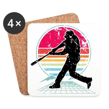 Baseball - Untersetzer (4er-Set) - Weiß - Vorne