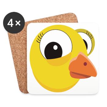 Süßes Küken Kopf Ostern Osterhase Karneval Lustig - Untersetzer (4er-Set) - Weiß - Vorne