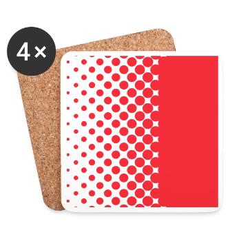 Halftone Gradient Rotes Panel - Untersetzer (4er-Set) - Weiß - Vorne