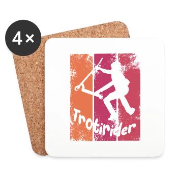 Trotirider Kunststil - Untersetzer (4er-Set) - Weiß - Vorne