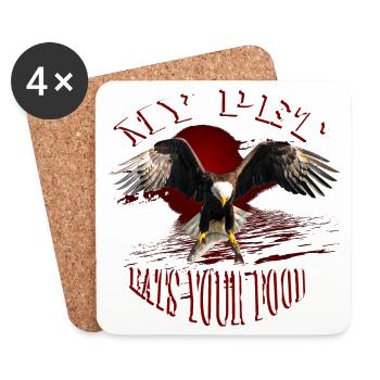 Mon animal mange votre nourriture Aigle poisson - Dessous de verre (lot de 4) - blanc - Devant