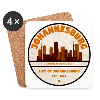 Retro Badge Johannesburg Skyline - Coasters (set of 4) - white - Front