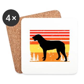 Cao De Castro Laboreiro Hund Silhouette Retro Sonne - Untersetzer (4er-Set) - Weiß - Vorne