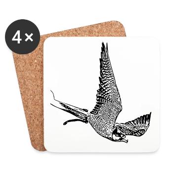 Falcon in a nosedive - Coasters (set of 4) - white - Front