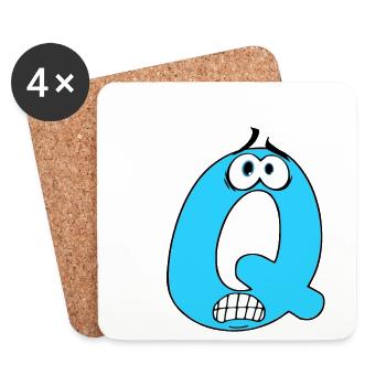 Q - Coasters (set of 4) - white - Front