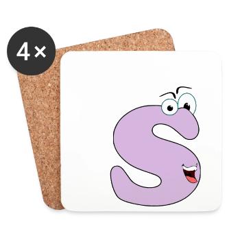 S - Coasters (set of 4) - white - Front