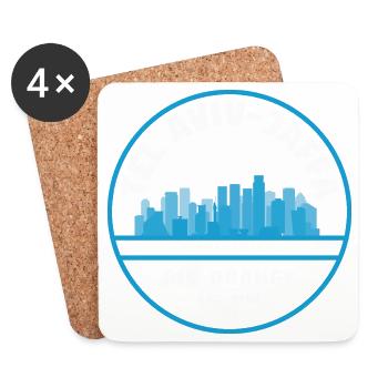 Tel-Aviv Jaffa Grand Orange Skyline - Dessous de verre (lot de 4) - blanc - Devant