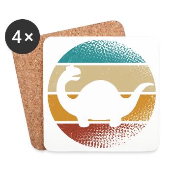 Dino Dinosaurs - Coasters (set of 4) - white - Front